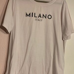 SHEIN White Milano Graphic Tee